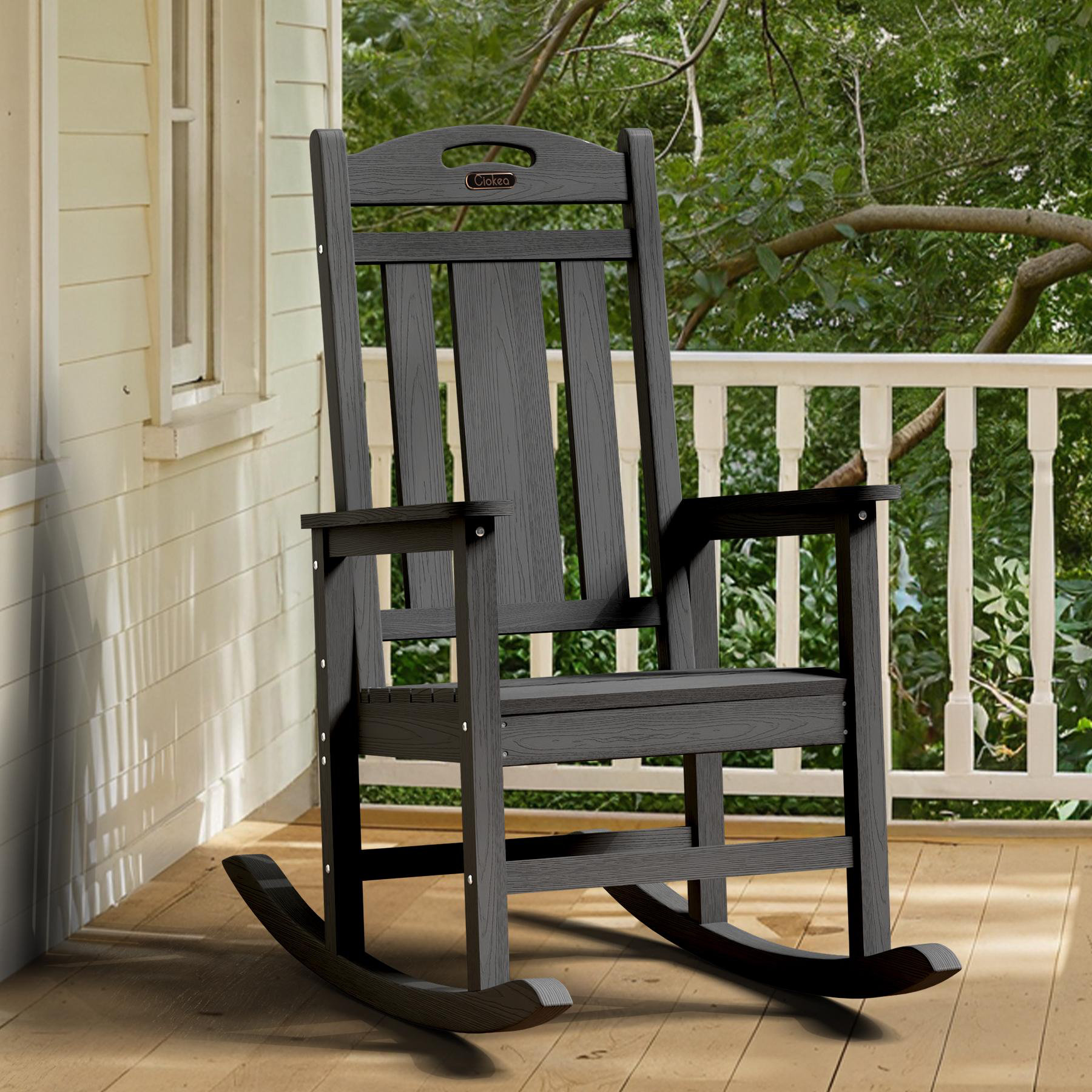 Lark Manor™ Outdoor Rocking Chair HDPE Patio Rocker Chair Rocking ...