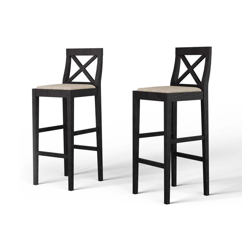 Set Of 2 Extra Long Entryway Counter Height Bar Chairs