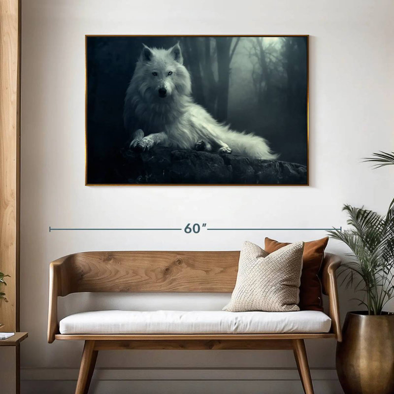 Loup simple, 46 po x 31 po, Cadre flottant doré