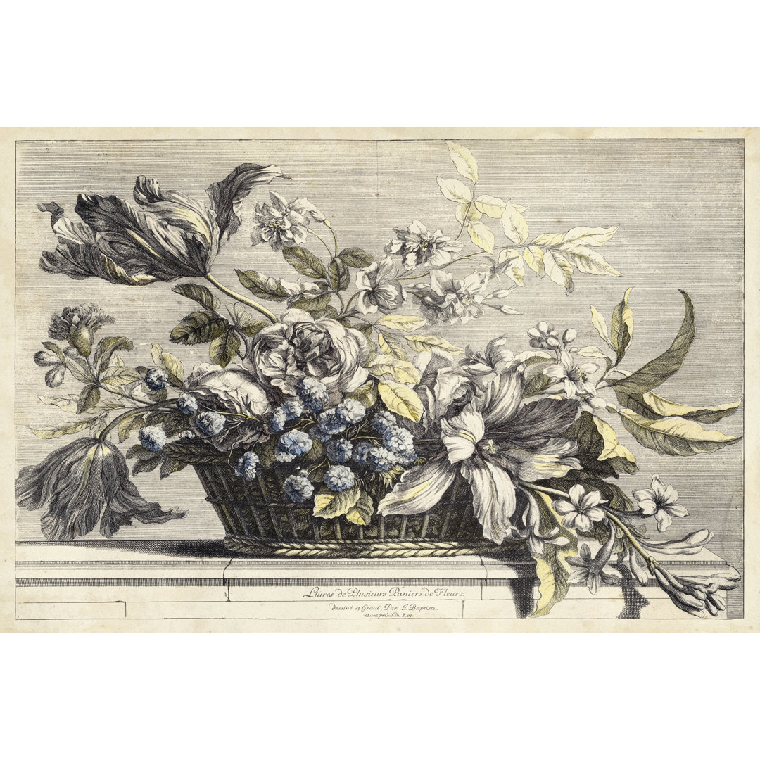 Leinwandbild Vintage Basket Of Flowers I von Giovanni Baptiste