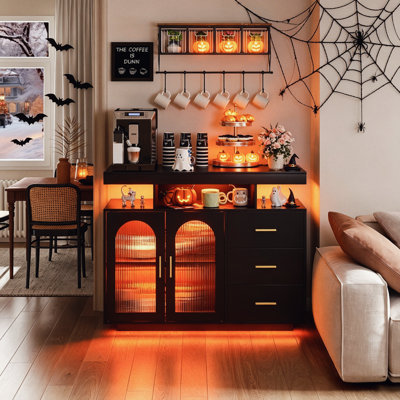 Buffet de 39,37 po Katracy avec lumières DEL RVB, chargement sans fil, ports USB et capteur de mouvement