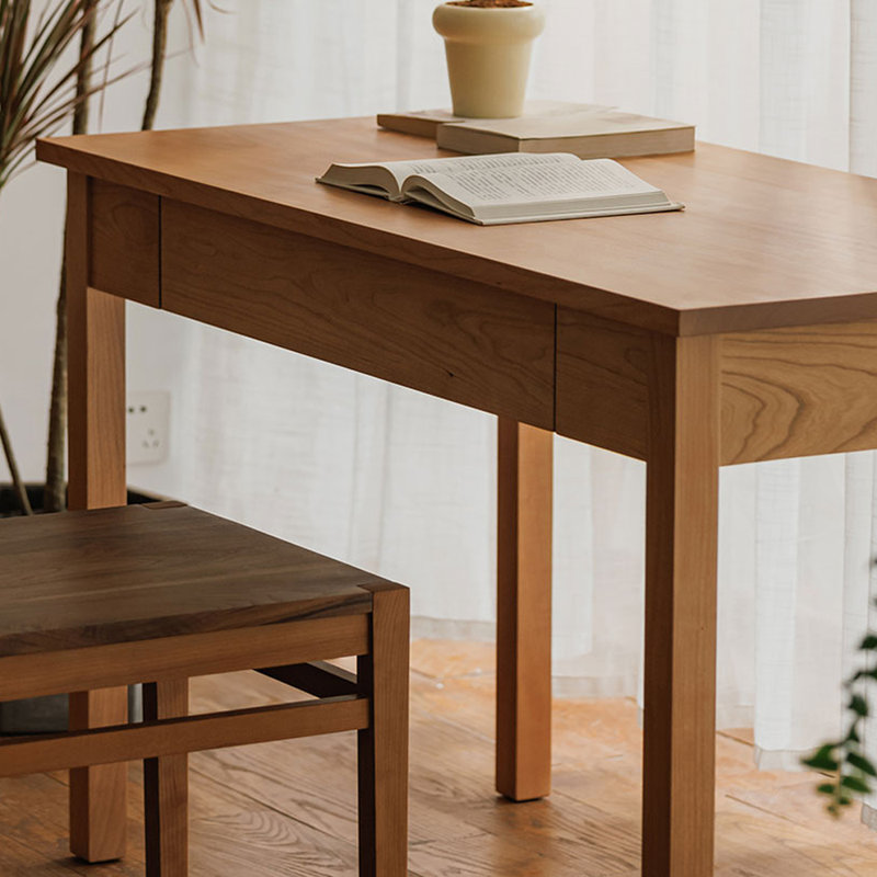 Bureau d'écriture tout en bois de cerisier massif 47,24 po