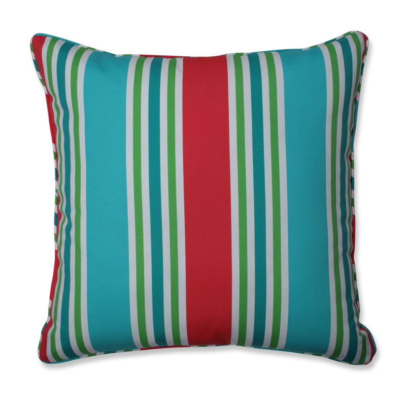 Housse et insert de coussin carré Aruba, Turquoise / corail