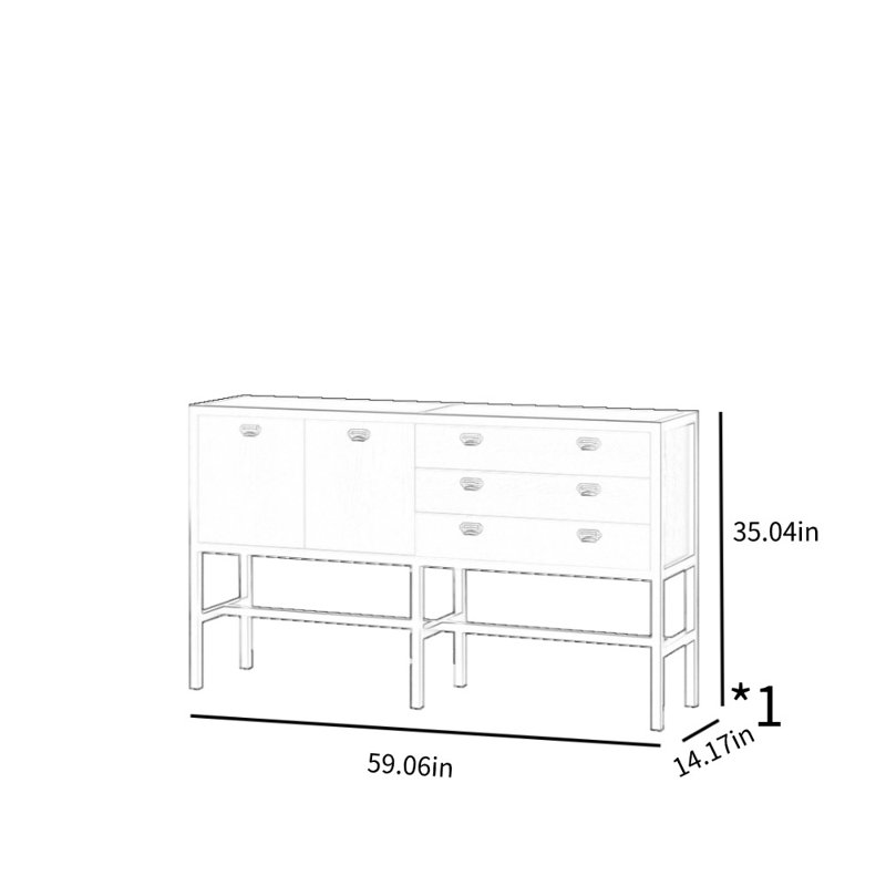 Simple Small Black Accent Cabinet