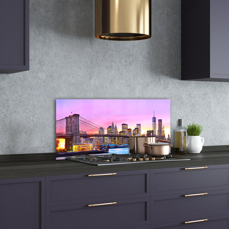 Aldayshein Pink - Manhattan New York - No Frame Print on Glass