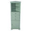 Armoire haute triangulaire avec 3 tiroirs et tablettes réglables pour la salle de bain, la cuisine ou le salon, panneau de fibres à densité moyenne avec finition peinte-223681654