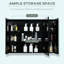 Armoire de salle de bain avec DEL et miroir - 35,5 po x 25,5 po, 3 armoires, lustre noir l 35,5 po x H 25,5 po, fixation murale