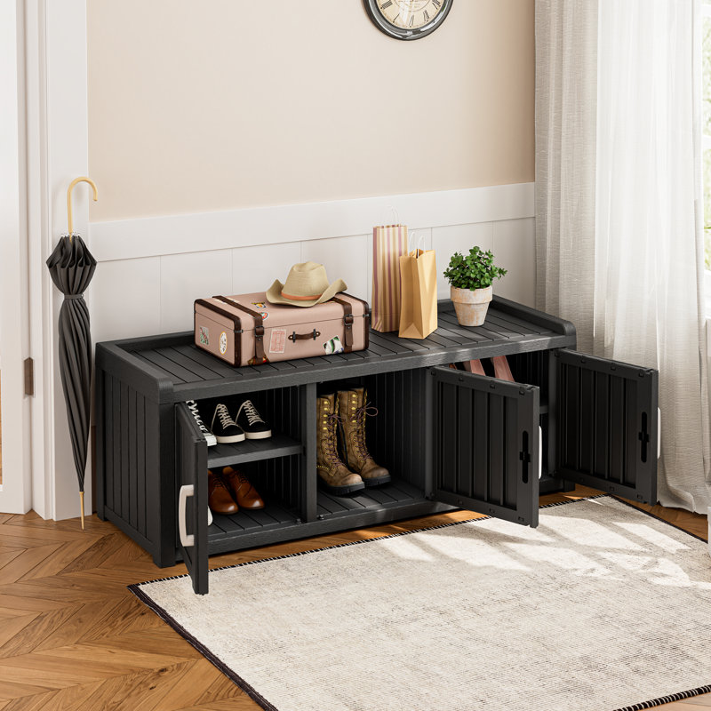 Armoire à chaussures avec étagères réglables, Noir