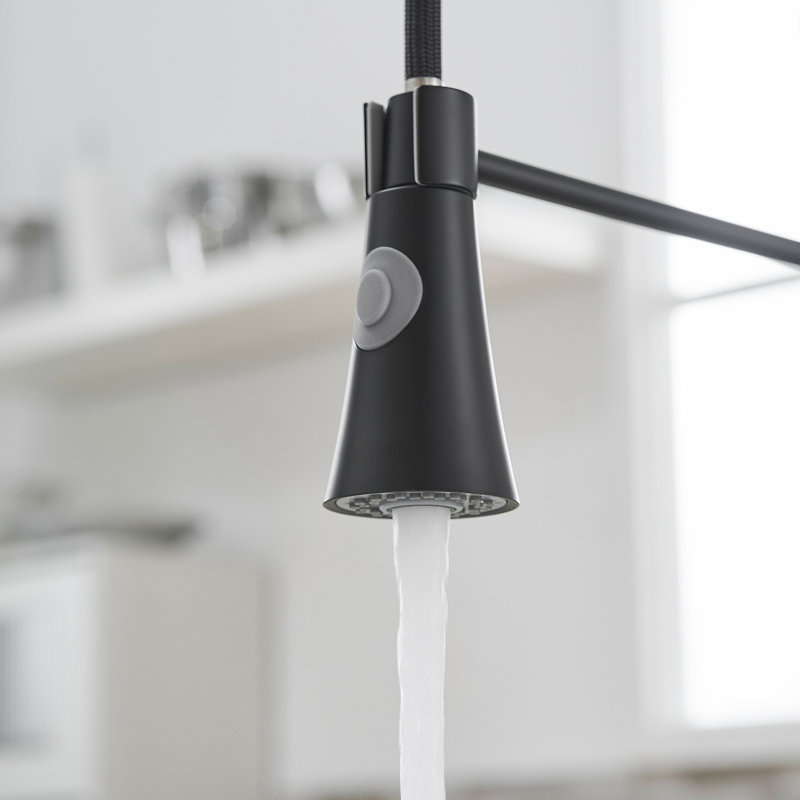 Modern Black Kitchen Faucet With Pull-Out - Stream And Spray Features For Versatility Fashionable Pull Out 360 Degree Swivel Feature