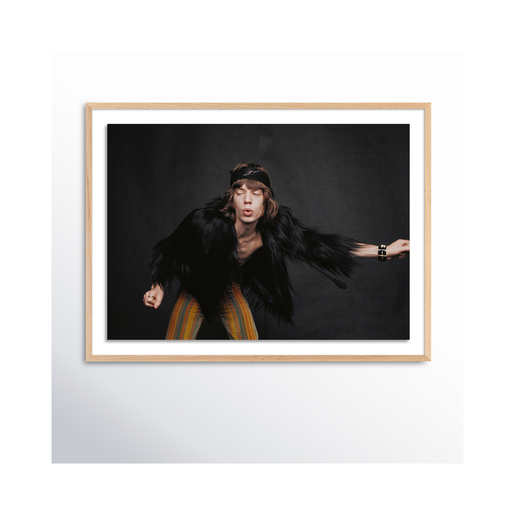 Rolling Stones Singer by Getty Images, Light Brown Framed, 18" H x 24" W