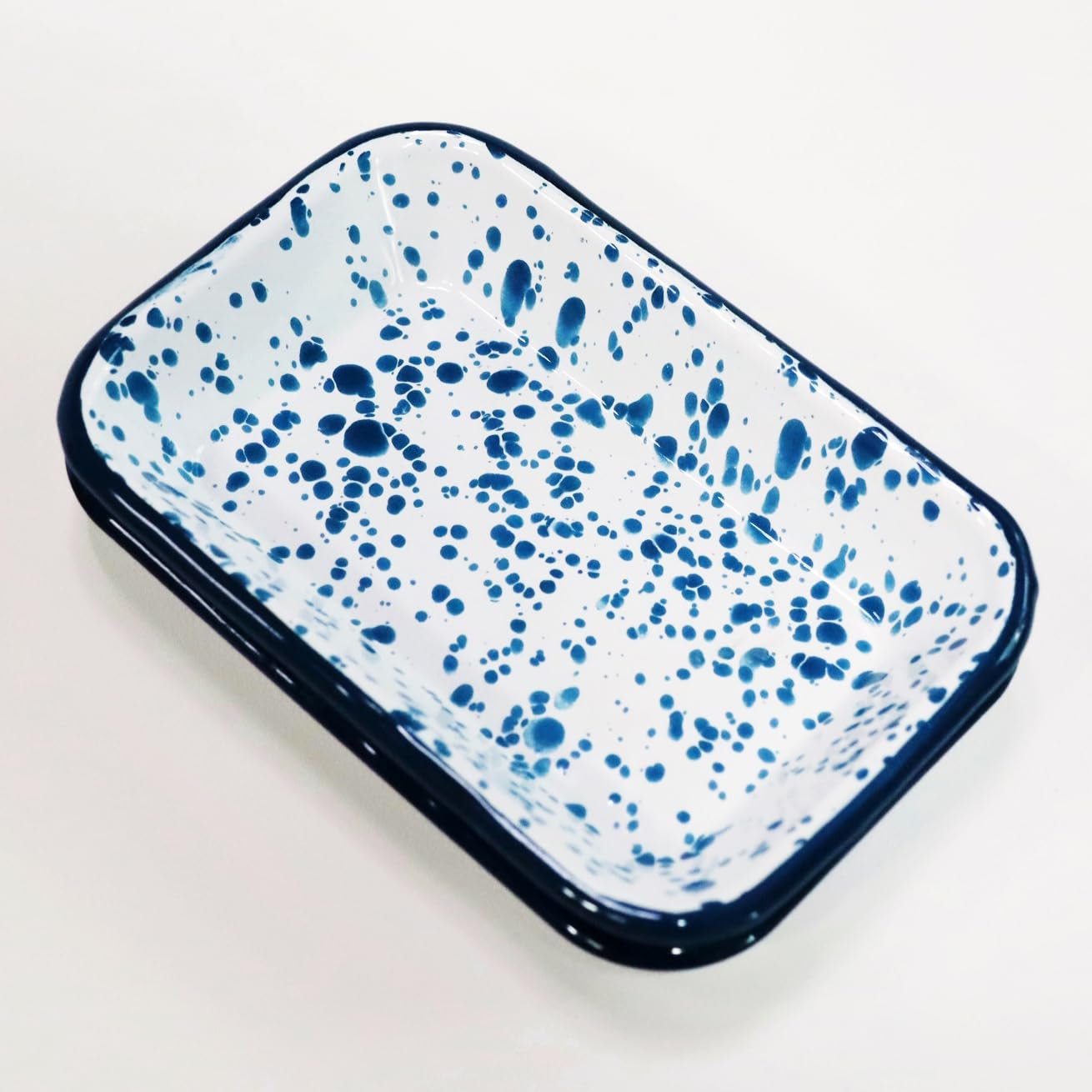 Enamel Soap Dish, Blue Marble