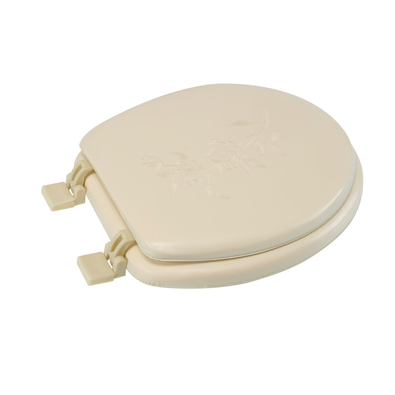 Round Toilet Seat and Lid, Beige
