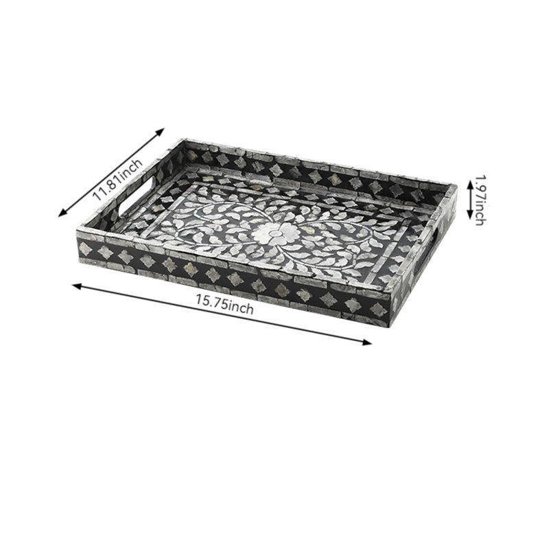 Tyshone Tray, 1.97" H x 11.81" W x 15.75" D