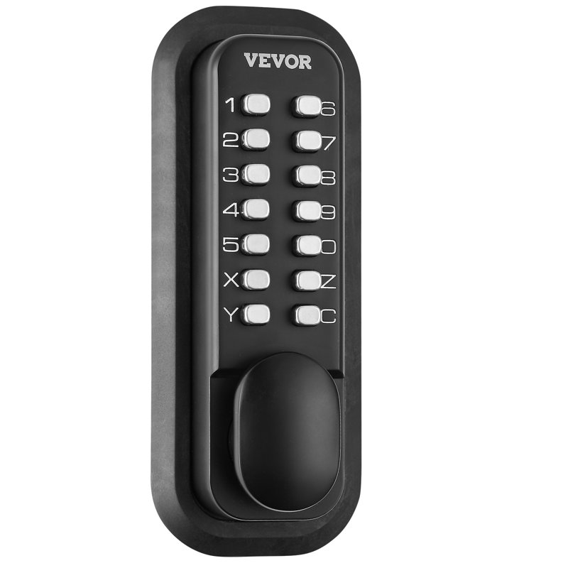 Serrure mécanique sans clé pour porte d'entrée, clavier à 14 chiffres, ensemble de serrures pour portail extérieur avec loquet en applique, alliage de zinc étanche, clavier et bouton, installation facile, garage, cour, conçue pour le jardin