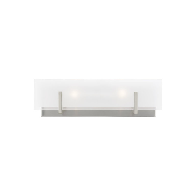 Applique murale / salle de bain Syll à deux lumières de Visual Comfort Studio, Nickel brossé, Ampoule non incluse, 2 lumières