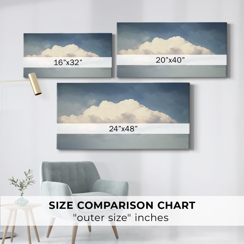 Série paysage - Lxxxix - Toile tendue avec châssis - Prêt à accrocher, H 16 po x l 32 po