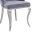 Ensemble de 2 chaises d'appoint en tissu gris et acier inoxydable