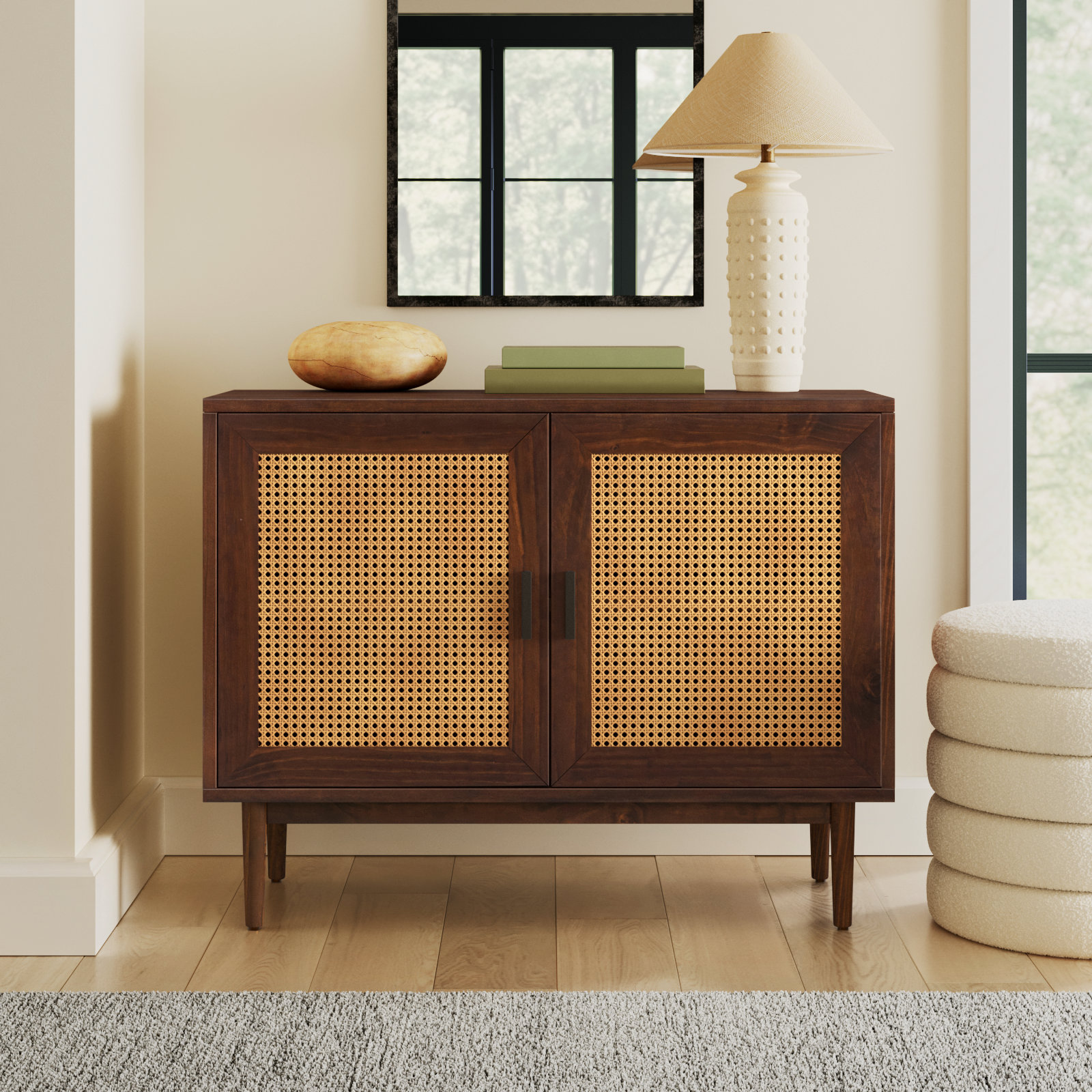 Genie Pine Accent Cabinet, Walnut