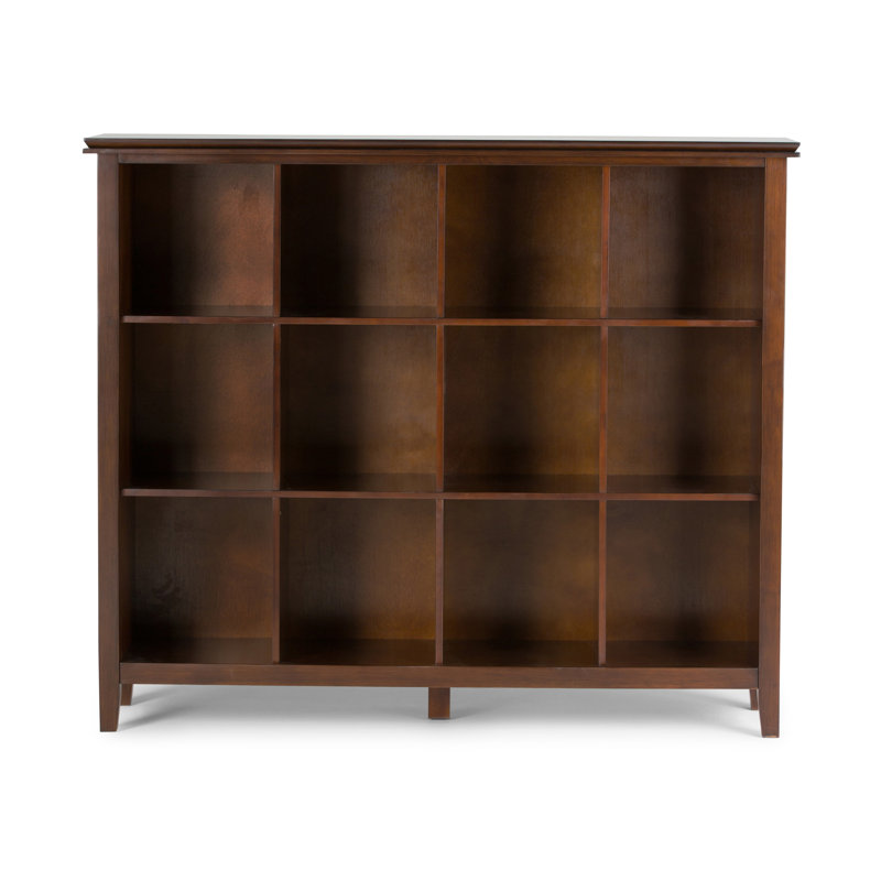 Russet Brown Solid Wood 12 Cube Storage Bookcase