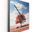 Horloge murale surdimensionnée Pink Tree Tranquil Fields - Paysages-99630135