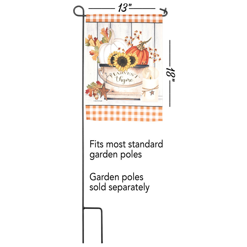 Flag Harvest Thyme Pumpkins 13x18