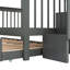 Lit superposé gris double avec lit gigogne simple. Fabrication. Rangement spacieux. Convient à une chambre à coucher et un dortoir. Pas besoin de sommier en bois massif. Extra parfait pour ou requis-1588335439