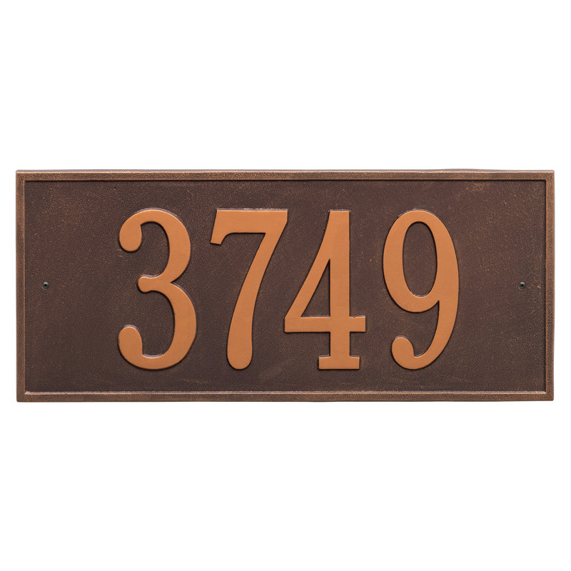 Hartford 1-Line Wall Address Plaque, Antique Copper, Yes