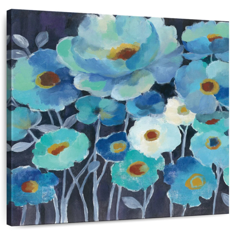Harnek Indigo Flowers II, 10" H x 10" W