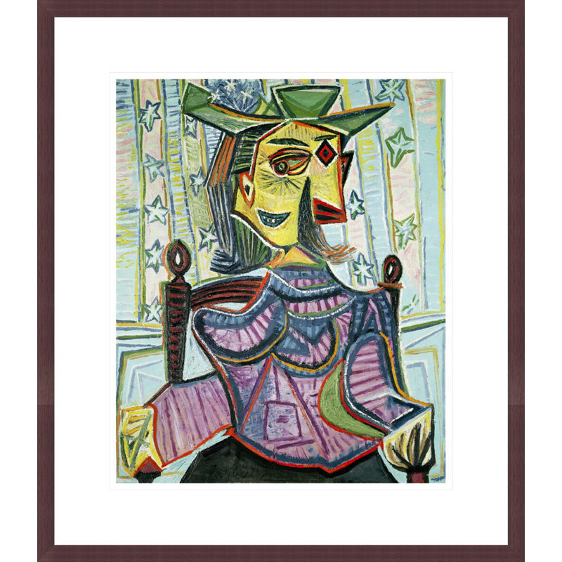 Portrait assis de Dora Maar par Pablo Picasso, impression giclée sur cadre, H 20,47 po x l 17,75 po