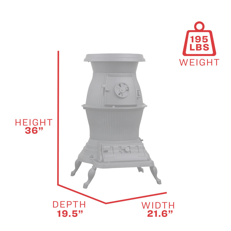 1500 Square Feet Natural Vent Freestanding Charcoal Stove