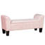 Banc avec repose-pieds en velours rose Mila