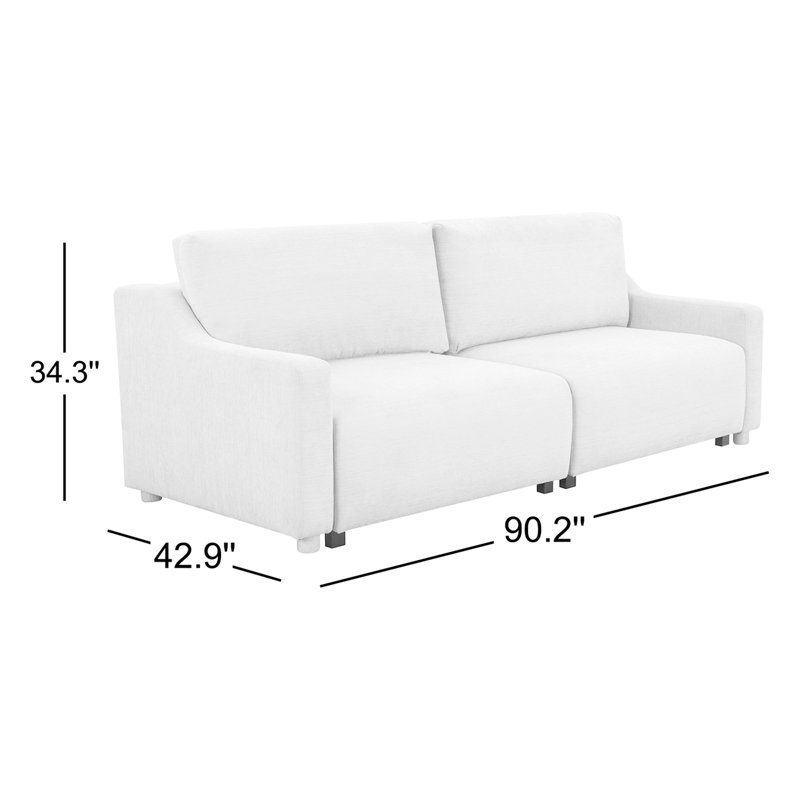 Canapé-lit convertible Serta Gabi 90,2 po (229,7 cm) Queen Size, pliable et compact, en chenille