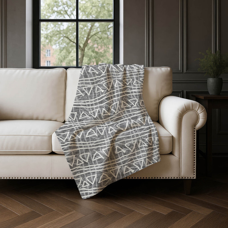 Jeté bohémien Addison Sherpa ASB730, Gris anthracite