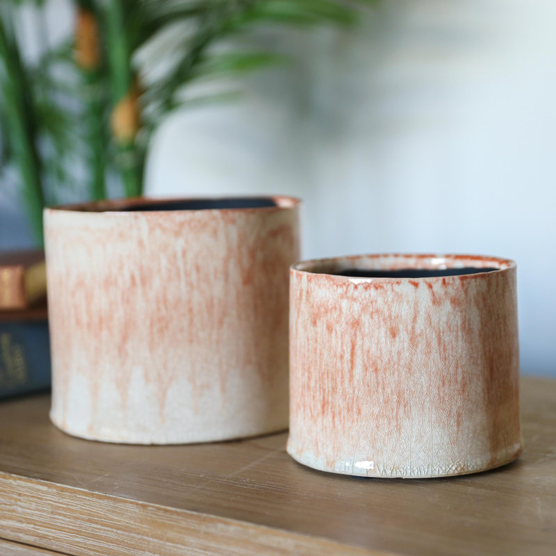 Ensemble de pots à fleurs en céramique 2 pièces Bryana