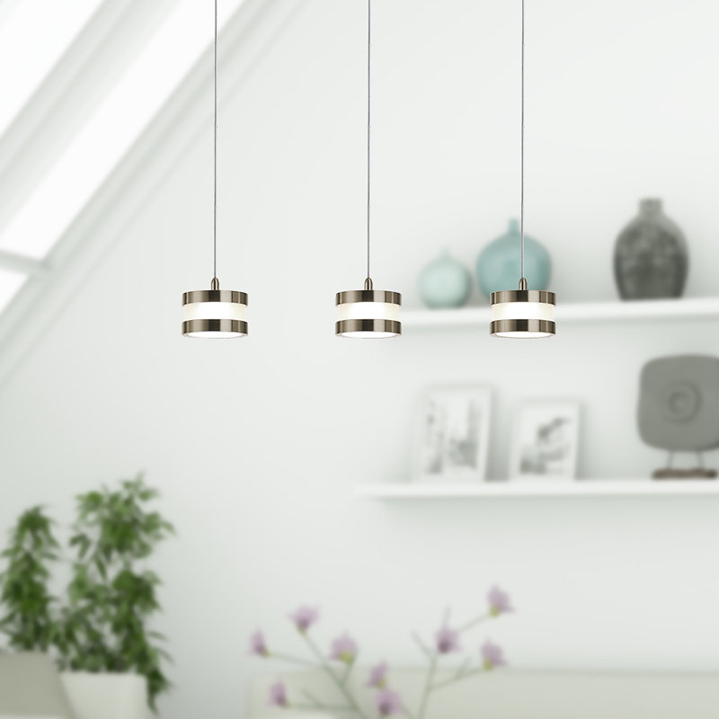 Karter 3 - Light Cluster Pendant, 2" H x 20" W x 5" D, Brushed Brass