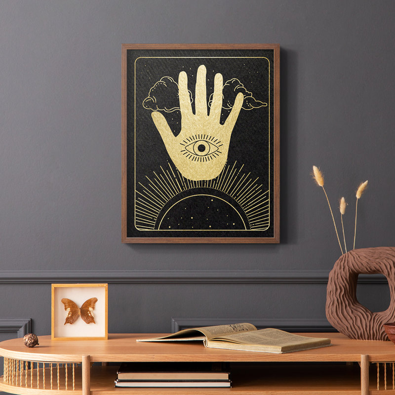 Reproduction encadrée de palmier céleste - bois massif, H 10 po x l 8 po, Brun