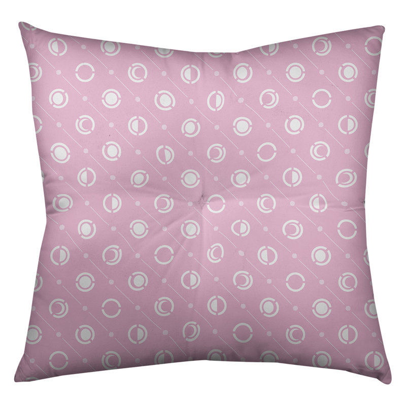 Coussin de sol à phases de lune classiques, 26 po x 26 po, Rose, blanc, gris