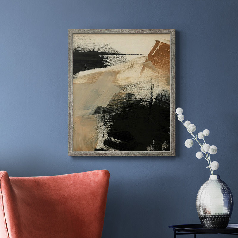 Toile encadrée de qualité supérieure Baked Paintstrokes III - prête à être accrochée, Argent patiné, H 24 po x l 20 po
