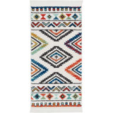 Southwestern Machine Made Power Loom Area Rug in White