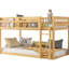 Lit superposé simple en bois massif pour plancher bas avec rangement pour livres et coussins Loft convertible en rangement, garde-corps pleine longueur, 3 marches idéales pour petites chambres, capacité de poids de 250 lb
