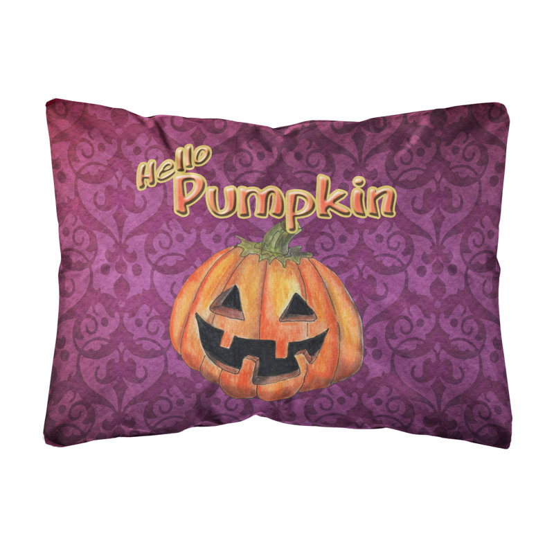 Coussin décoratif intérieur/extérieur hello citrouille halloween