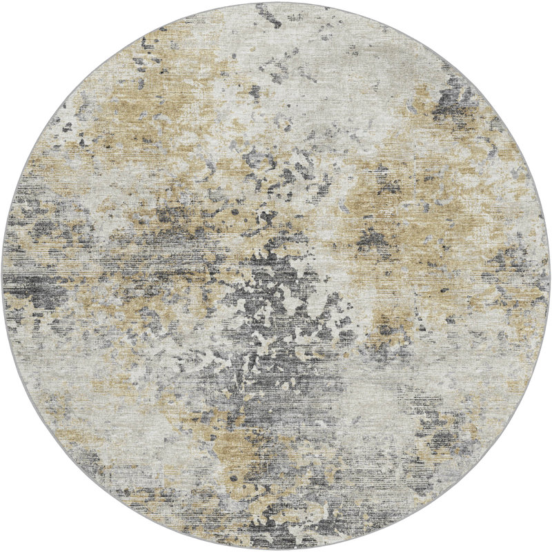 Premium Machine Washable Dream Shag ADS70 Soft Abstract Rug, 8' Round, Moody