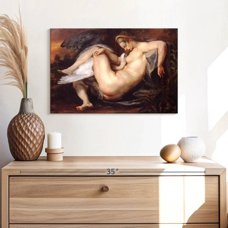 Leisha Leda et le cygne 1601, H 16 po x l 24 po
