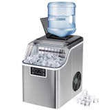 COWSAR 44 Lb. Daily Production  Cubic Ice Countertop Ice Maker,Stainless Steel, Self-Cleaning, Chewable,Adjustable thickness, Timer