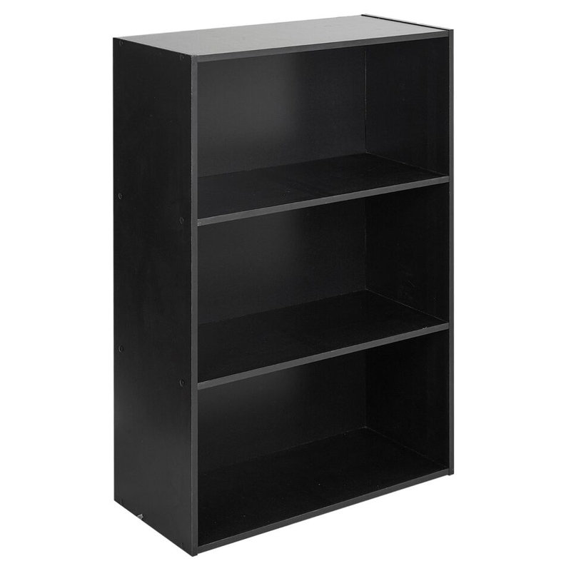 Tahura 90cm H x 60cm W Solid Wood Ladder Bookcase, Black