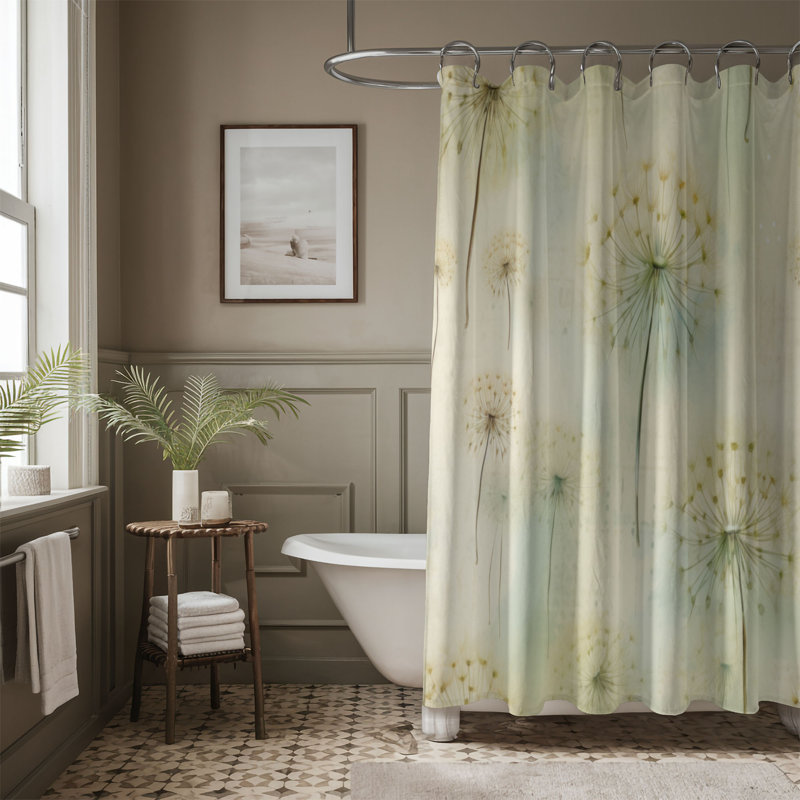 Rideau de douche Dandelion Serenity - Premium, H 74 po x l 71 po