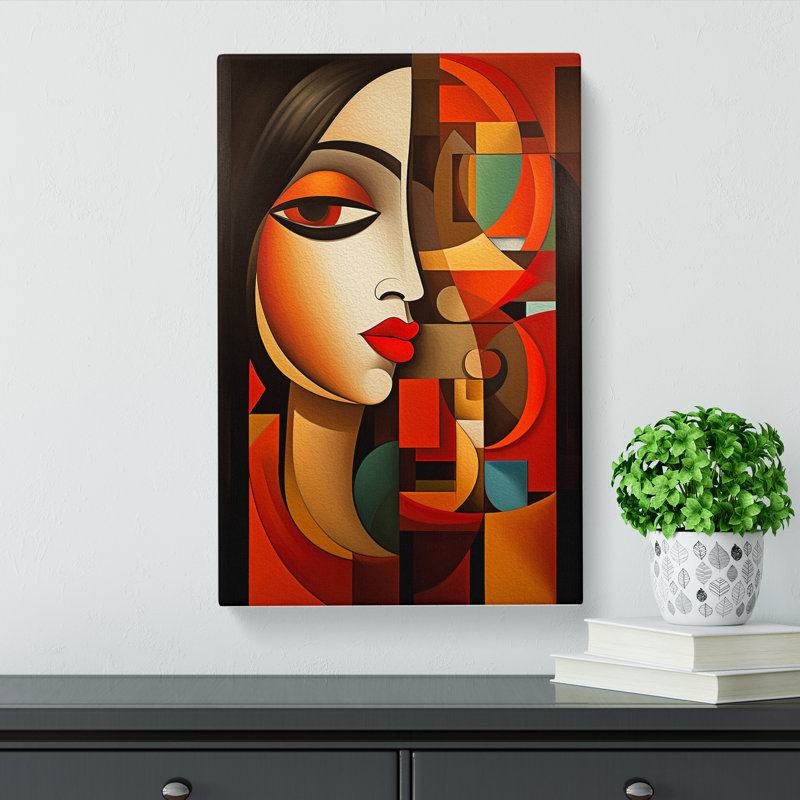 Indian Woman Cubism - Print, 76cm H x 50cm W x 3cm D