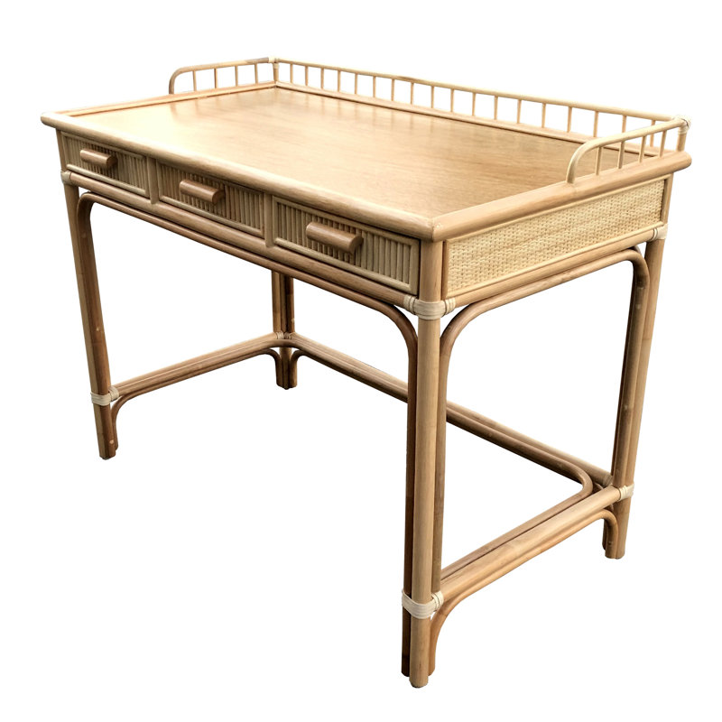 Bureau en bois massif Jessie, Naturel