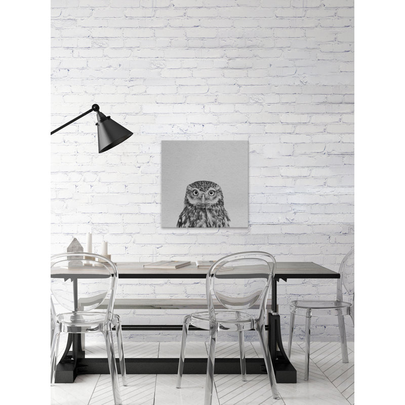 «Black and White Owl», reproduction sur toile, H 40 po x l 40 po x P 1,5 po