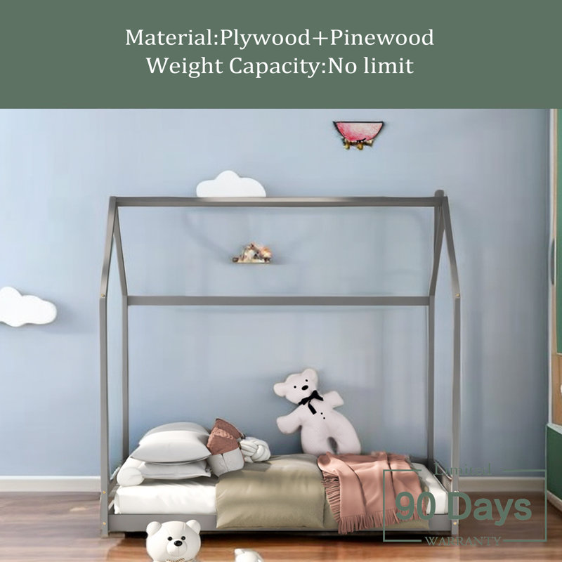 Kaylynn Open-Frame Bed, Gray